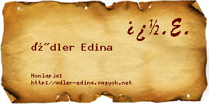 Ádler Edina névjegykártya